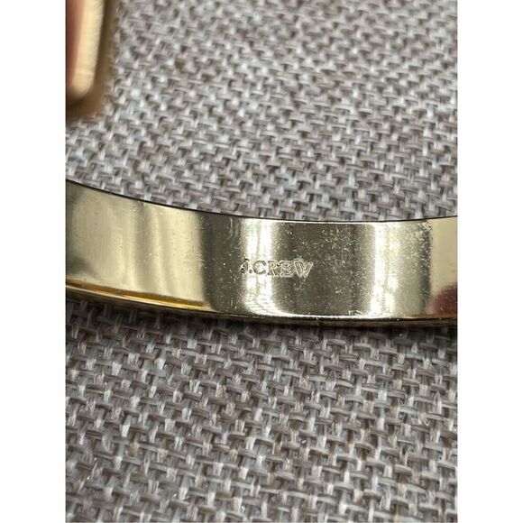 J. Crew Open Cuff Bangle Bracelet Gold Tone With Black Enamel For Smaller Wrists - Picture 5 of 7